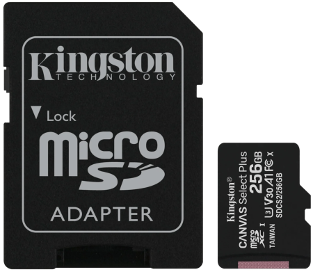 Kingston, microSD, Class 10, 128 Гб c адаптером